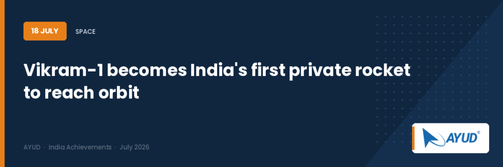 Skyroot's Vikram-1 becomes India's first private rocket to reach orbit