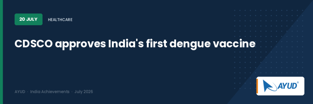 CDSCO approves India's first dengue vaccine