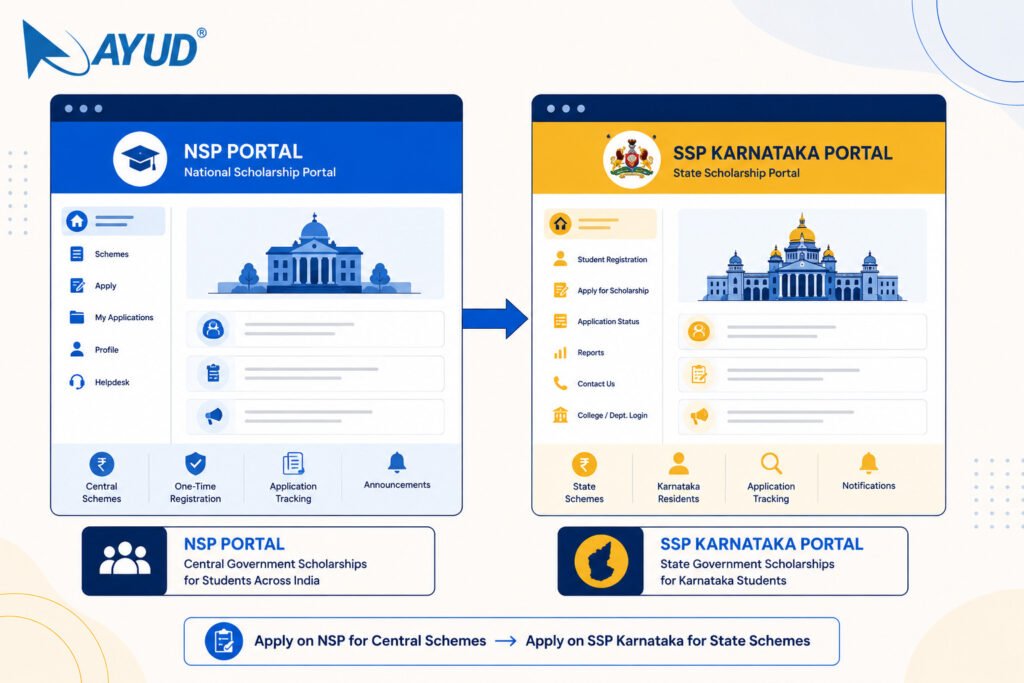 NSP portal and SSP Karnataka portal comparison for scholarship applicants